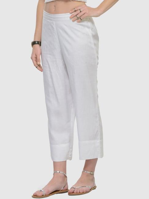 ksut white regular fit pants