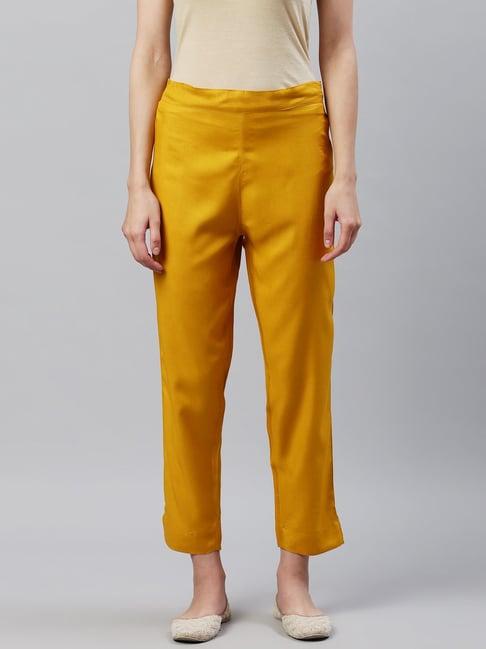 ksut yellow regular fit pants