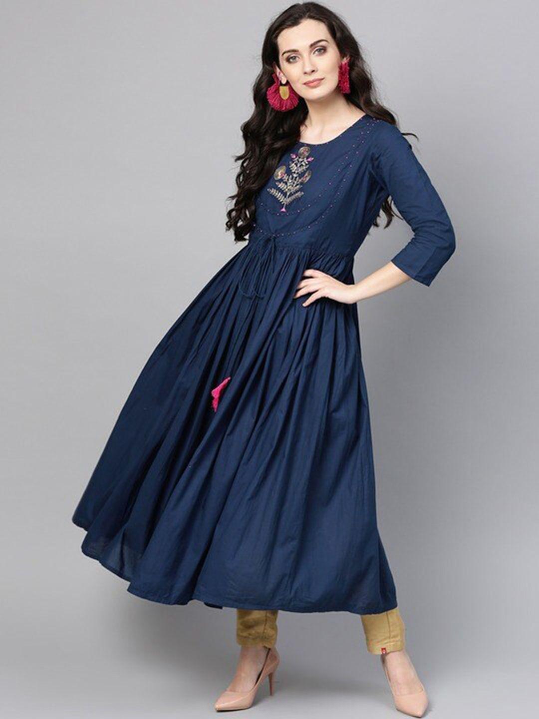 ksut yoke design anarkali cotton kurta