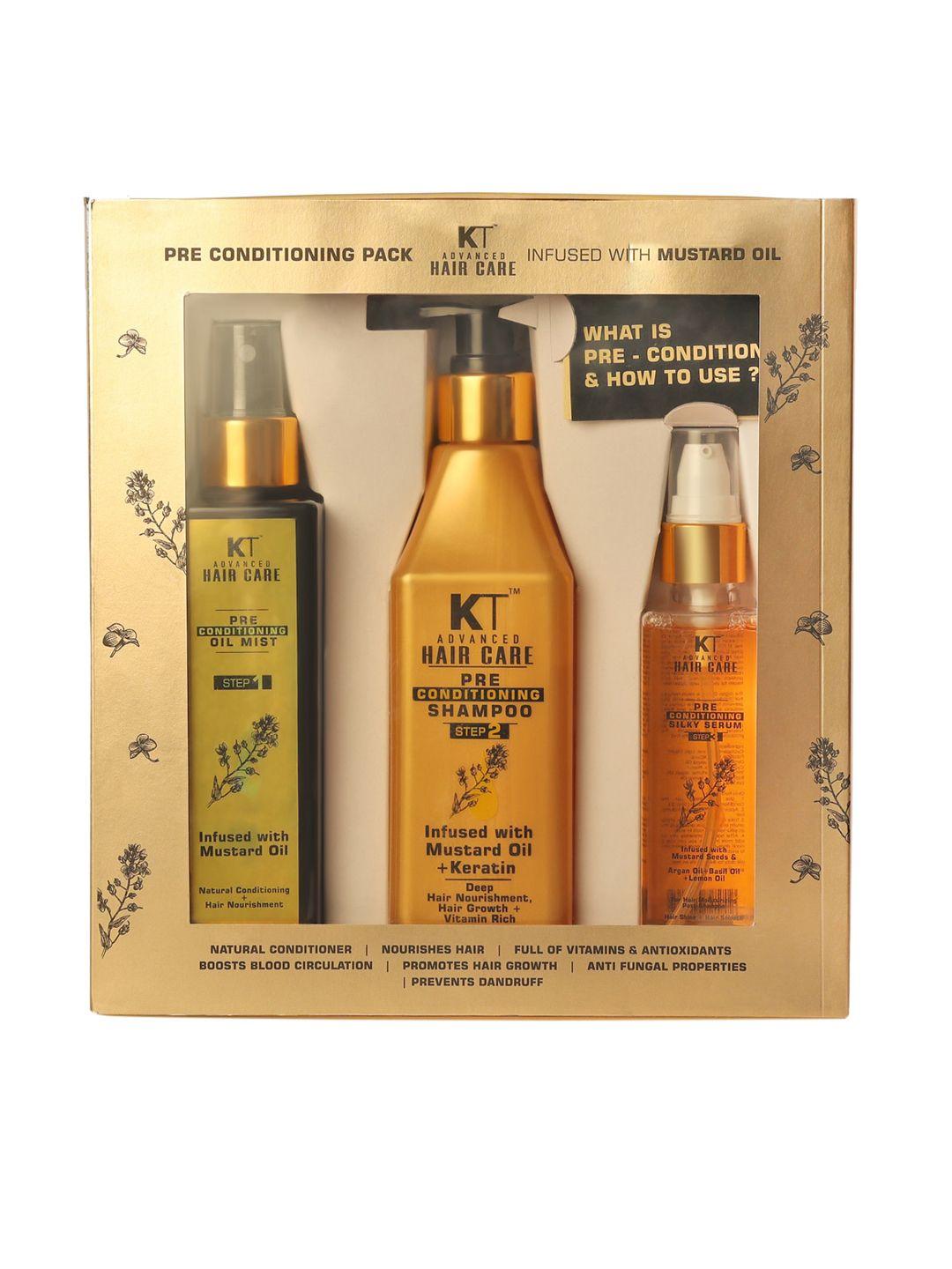 kt set of 3 advance haircare pre conditioning pack 550 ml