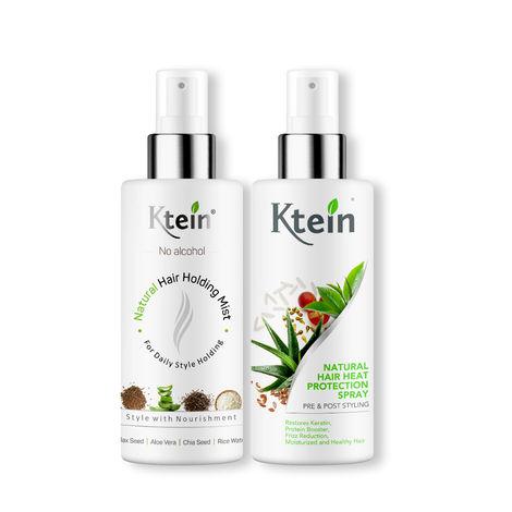 ktein hairstyle combo: hair heat protection spray 100ml + hair holding spray 100ml