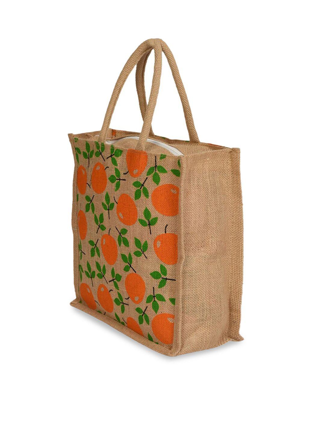 kuber industries floral printed swagger jute handheld bag