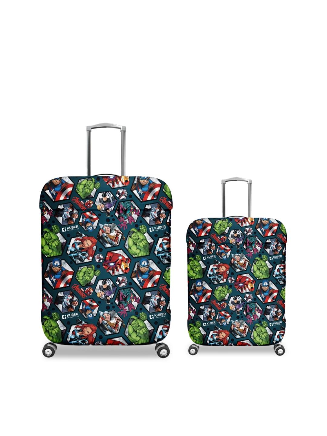 kuber industries set of 2 marvel avengers printed water resistance luggage cover