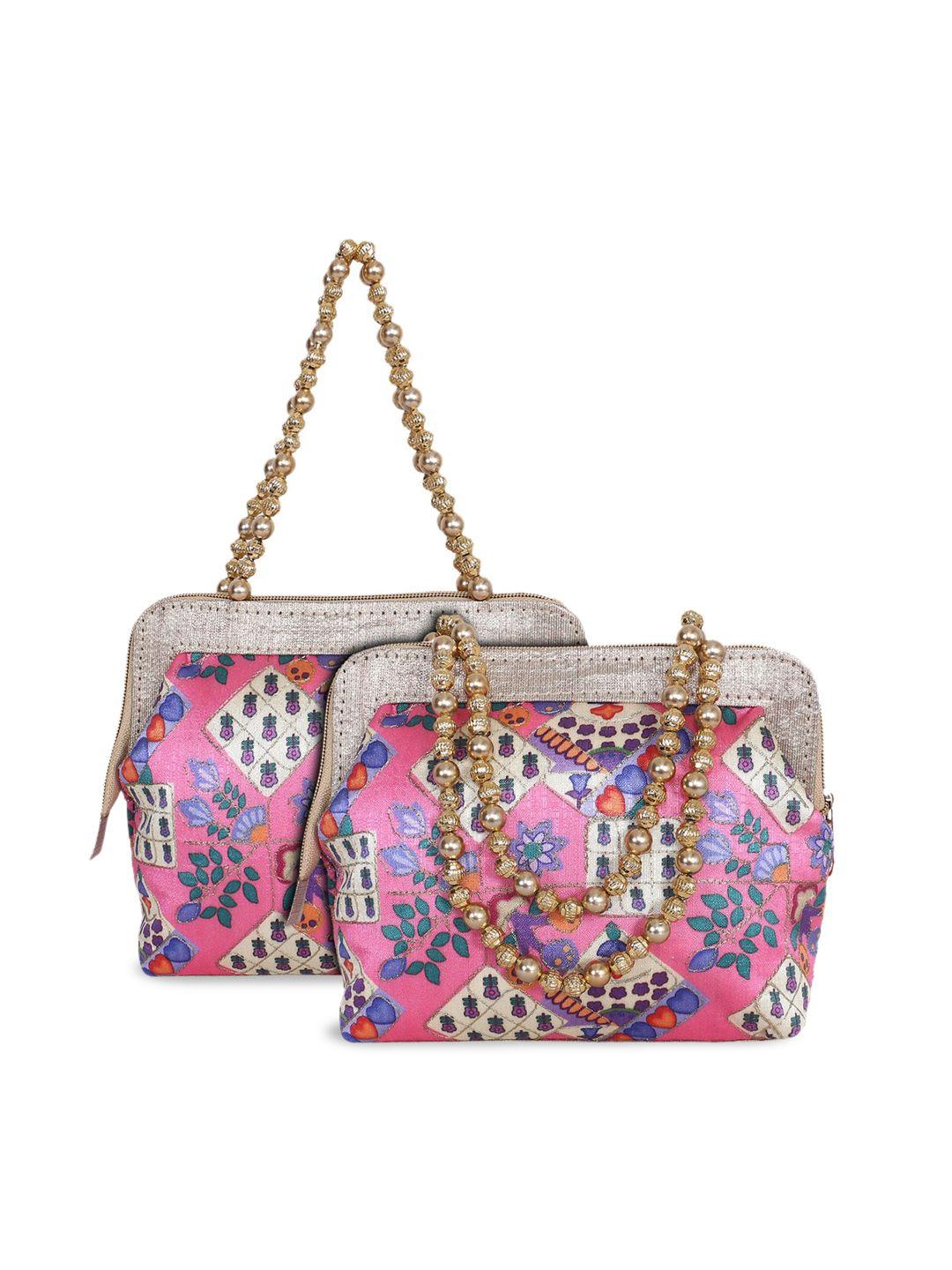 kuber industries floral printed handheld bag