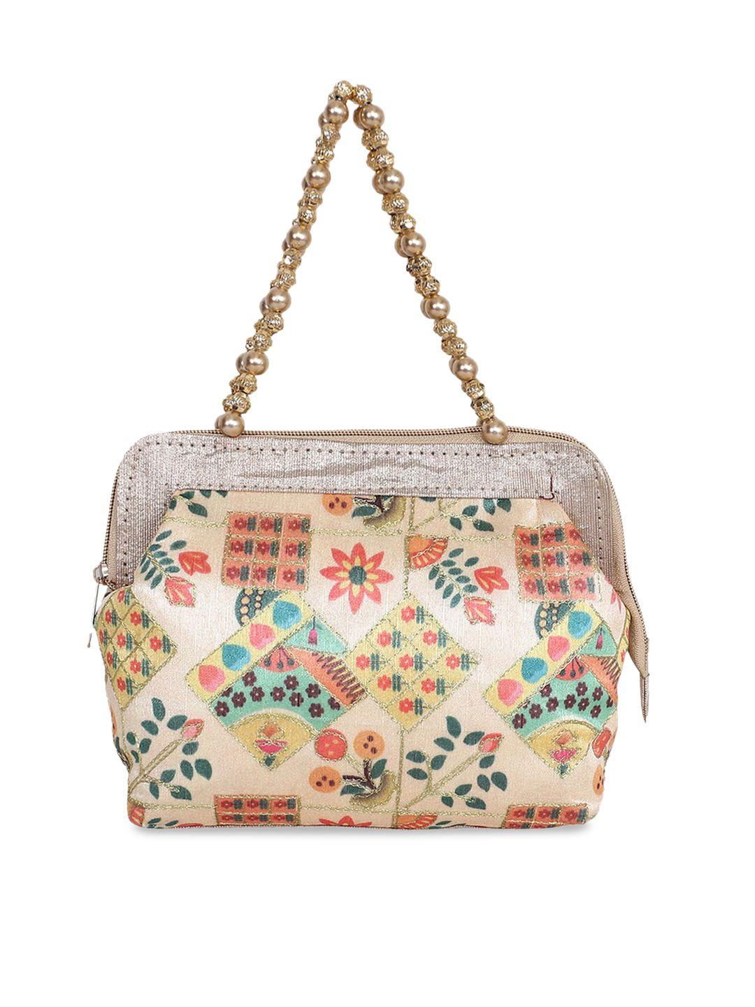 kuber industries floral printed handheld bag