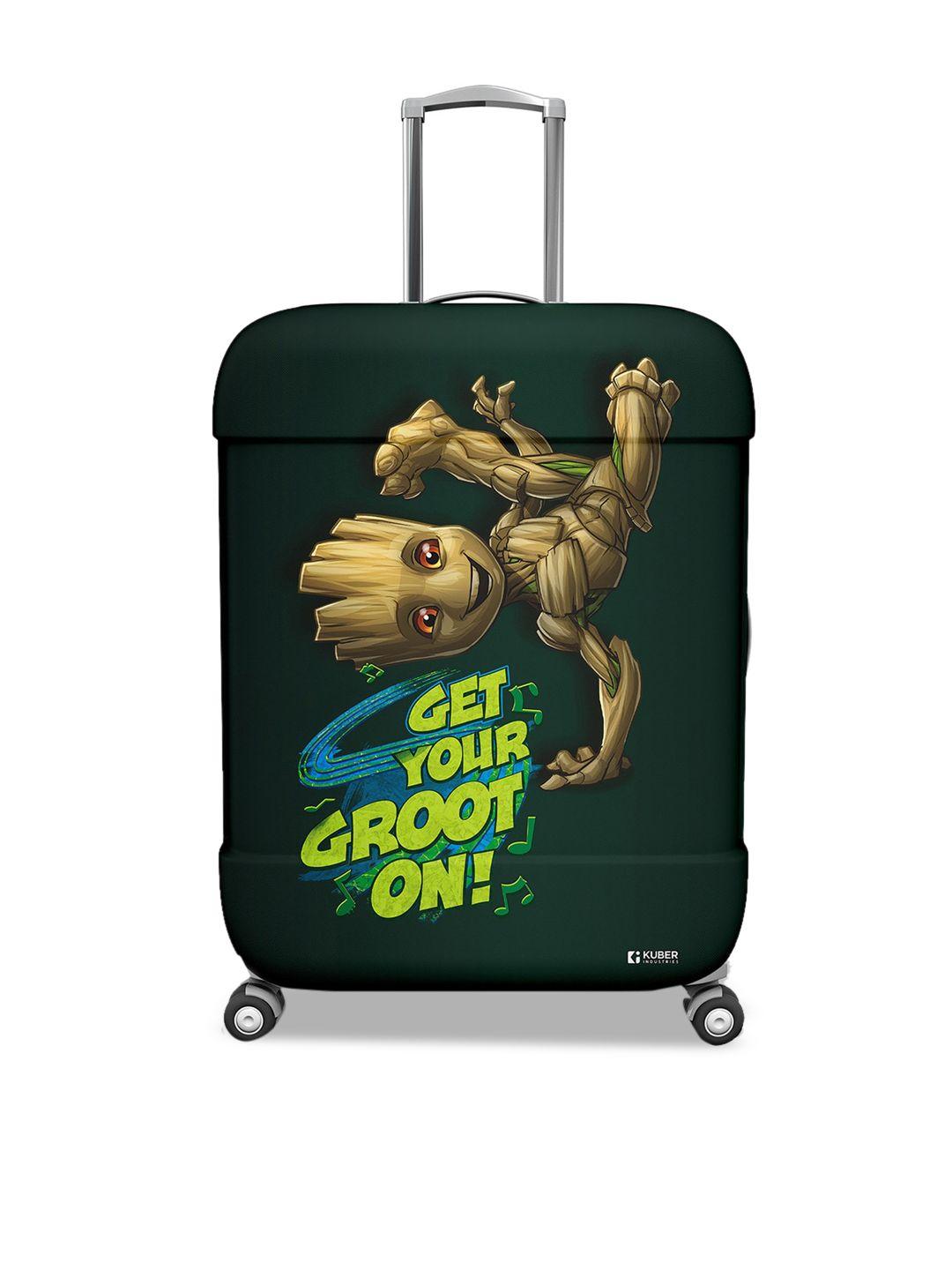 kuber industries marvel i am groot printed water resistant luggage cover-large