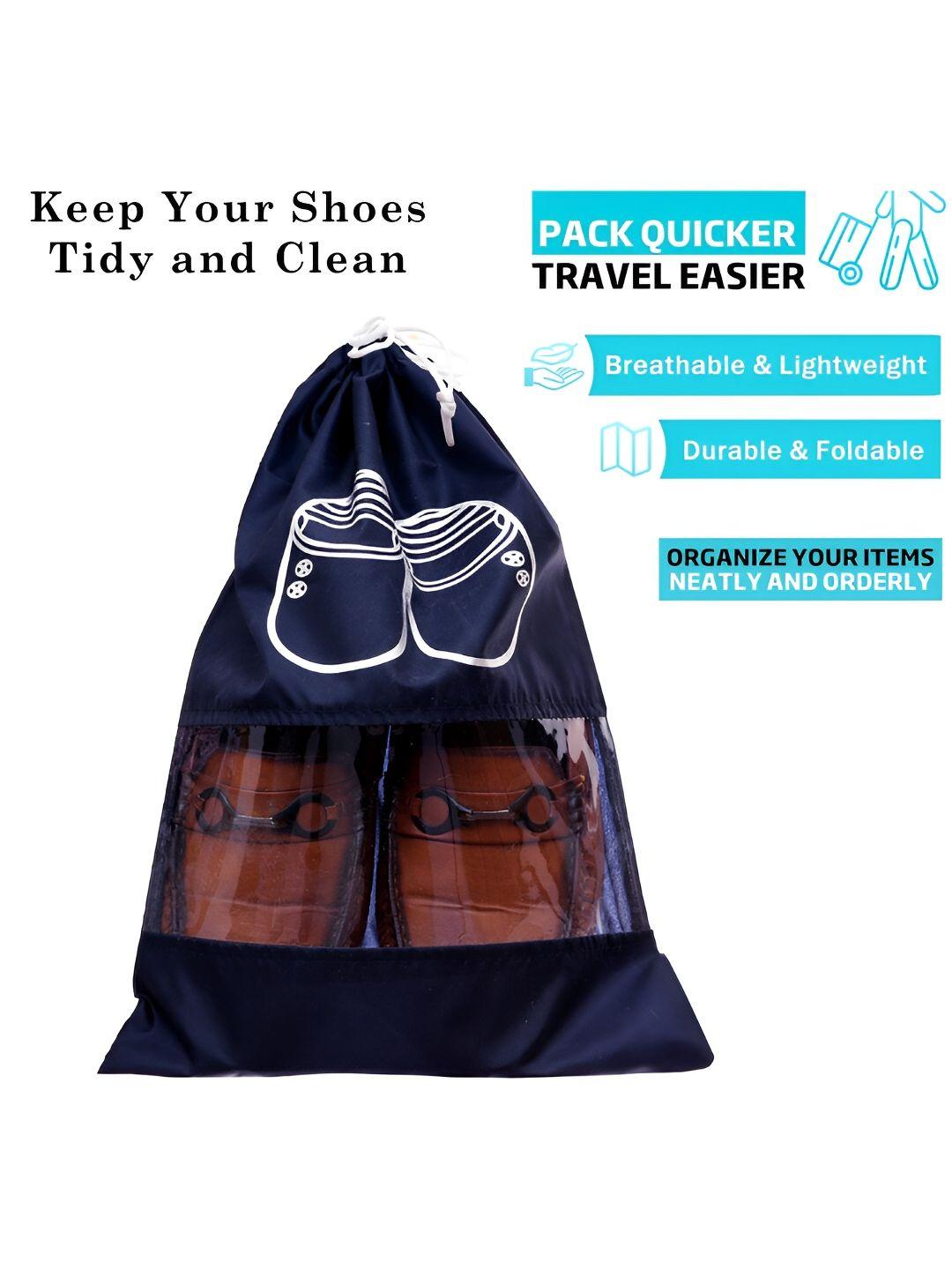 kuber industries navy blue set of 18 printed shoe cover