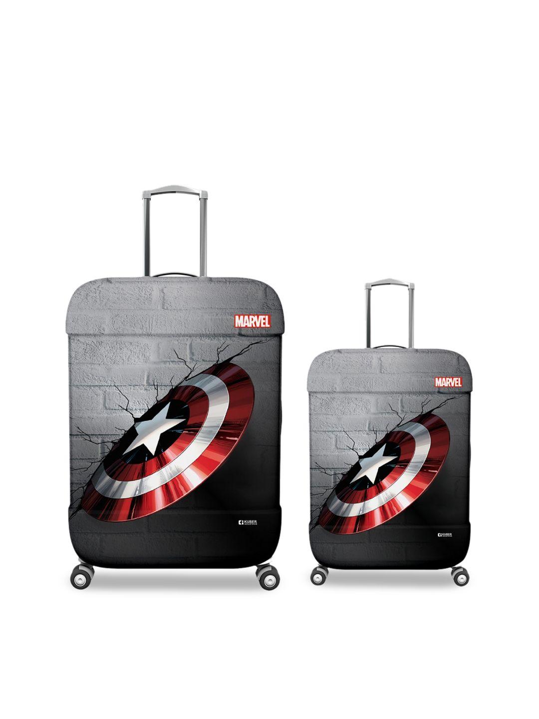 kuber industries pack of 2 marvel captain america shield printed luggage cover