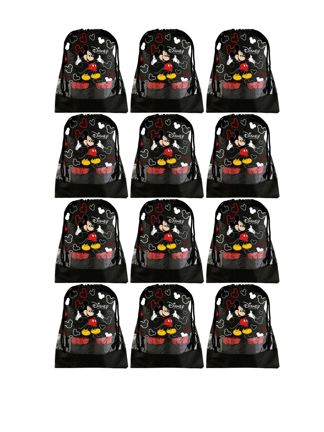 kuber industries set of 12 black mickey mouse printed dust-proof shoe organizers
