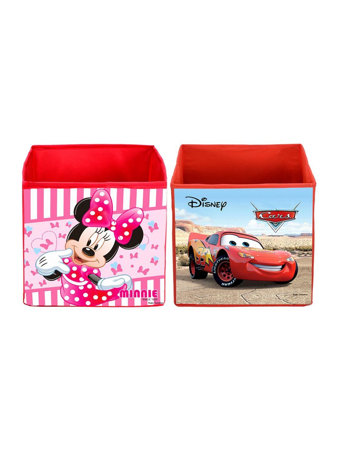 kuber industries set of 2 disney printed foldable storage boxes with handles