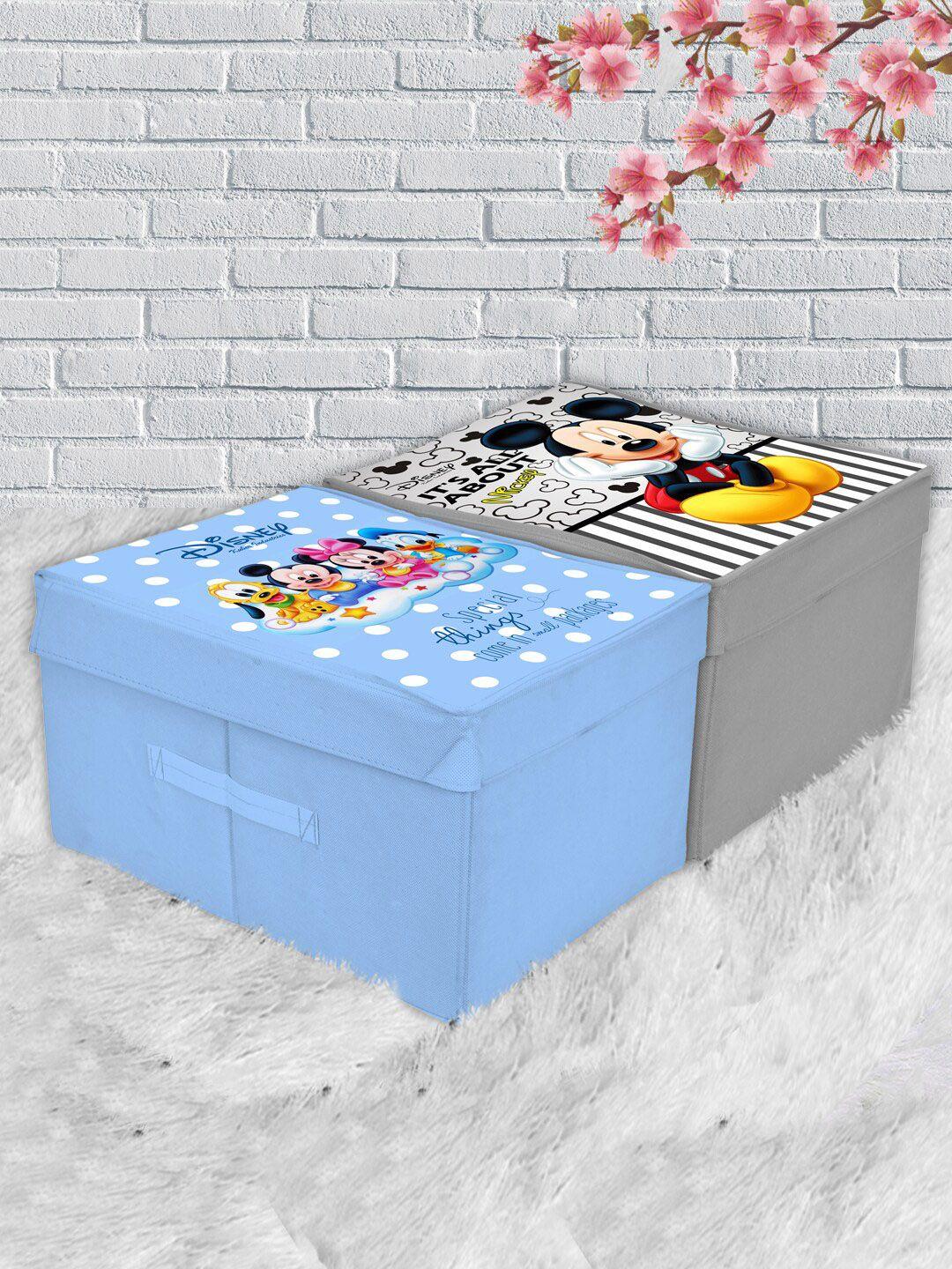 kuber industries set of 2 disney printed foldable wardrobe organiser box with lid