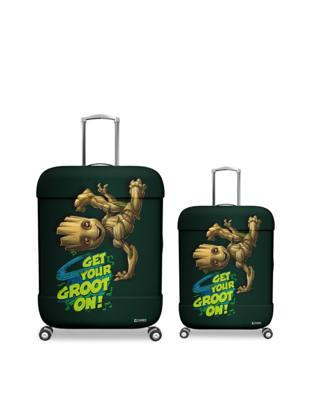 kuber industries set of 2 marvel i am groot printed water resistance luggage cover