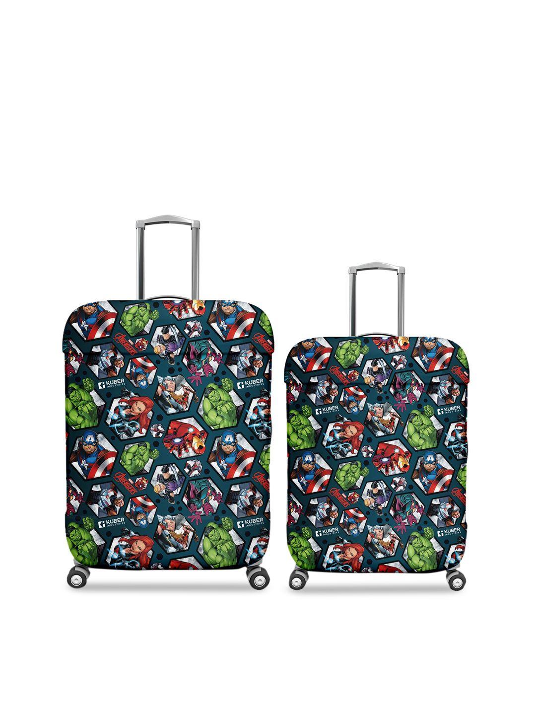 kuber industries set of 2 printed protective anti-scratch trolley bag covers