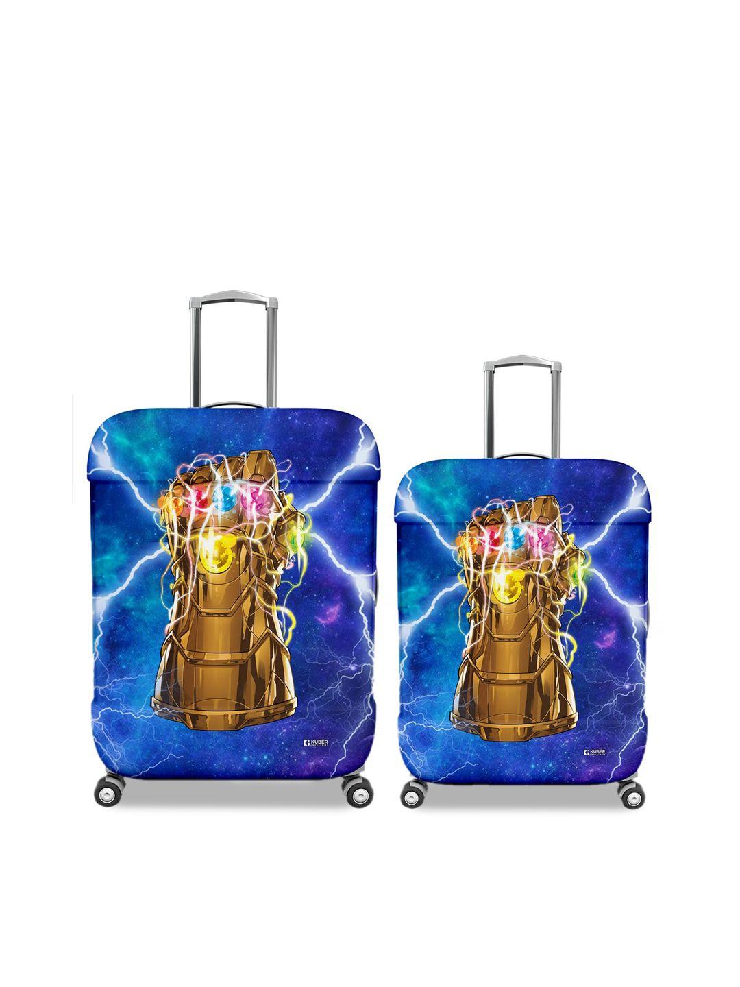 kuber industries set of 2 printed protective water resistant elasticated luggage cover