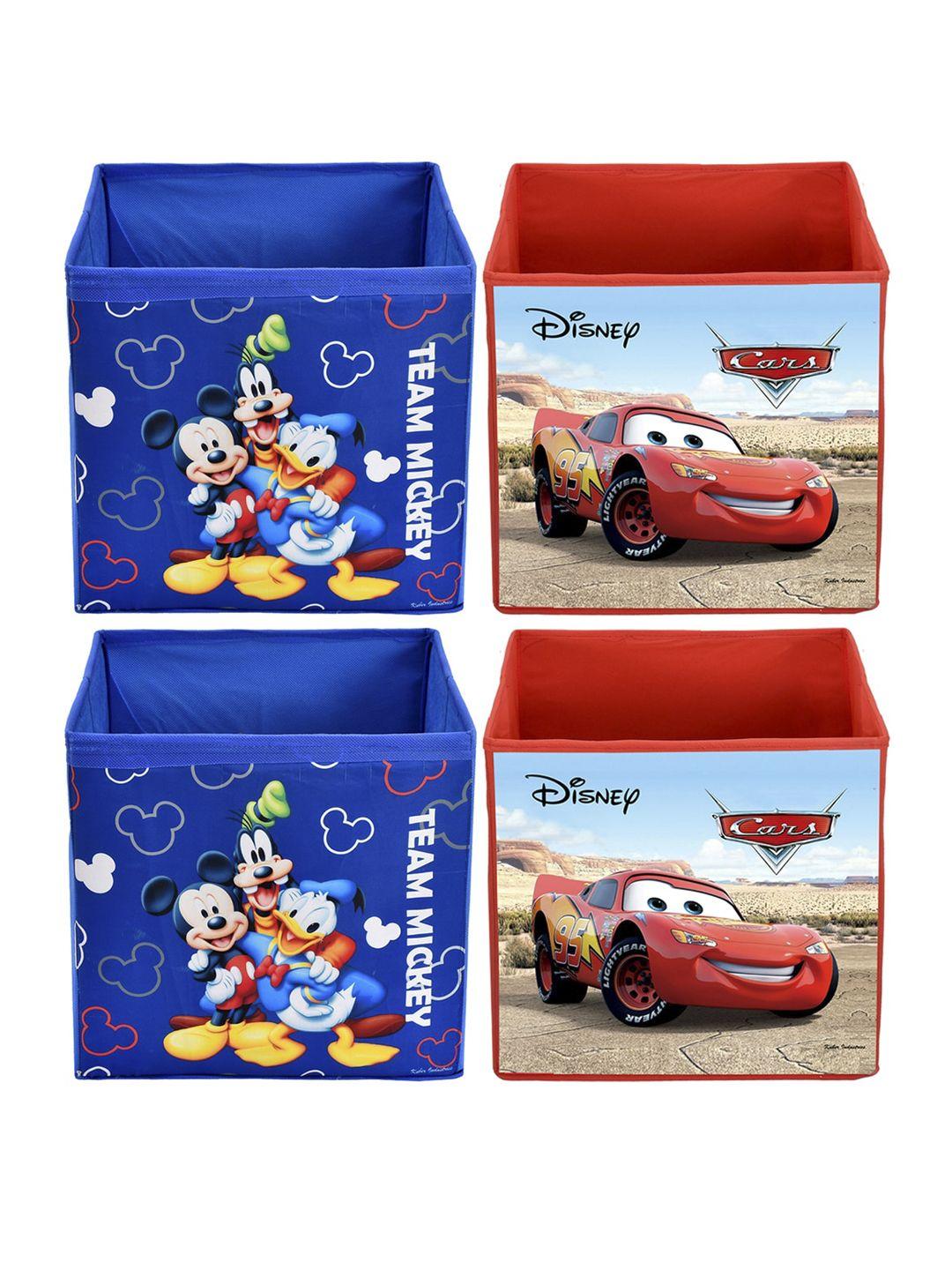 kuber industries set of 4 disney printed foldable storage boxes with handles