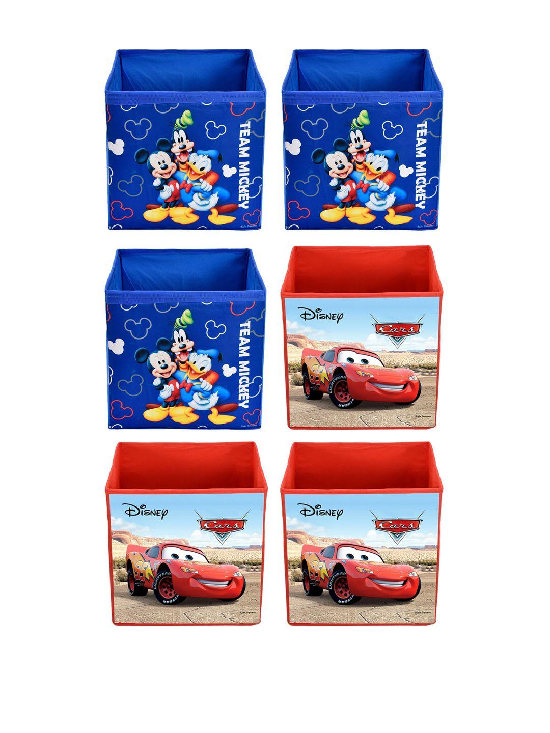 kuber industries set of 6 disney printed foldable storage boxes with handles