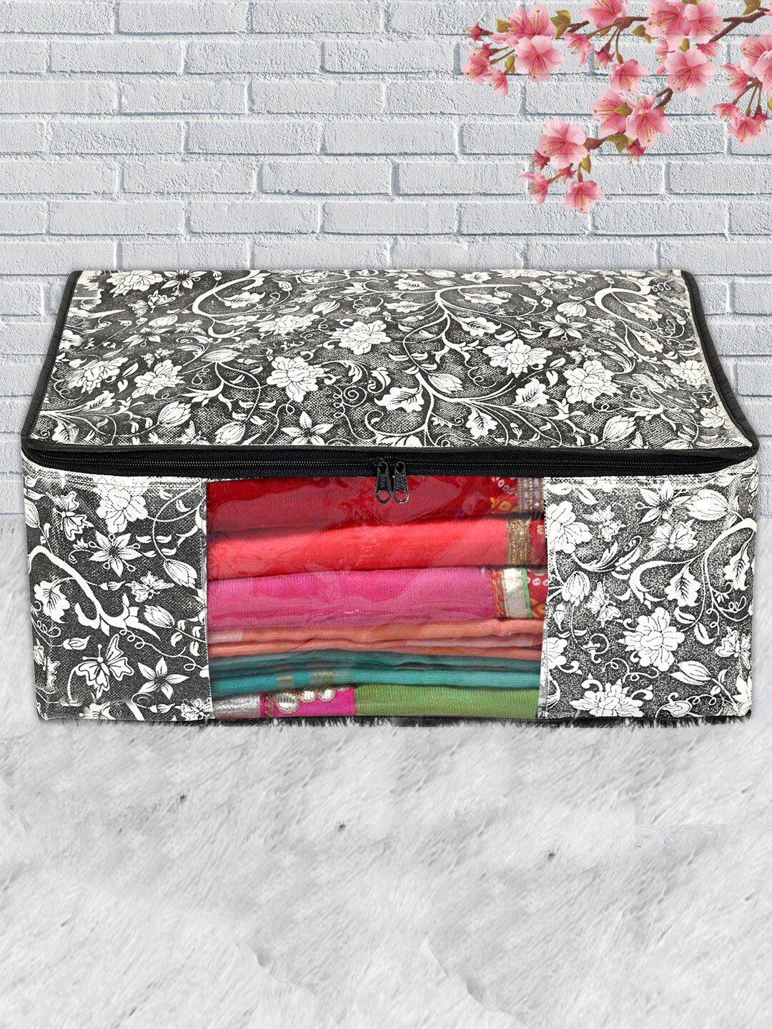 kuber industries set of 6 metallic floral printed clothes organisers/clothes organiser