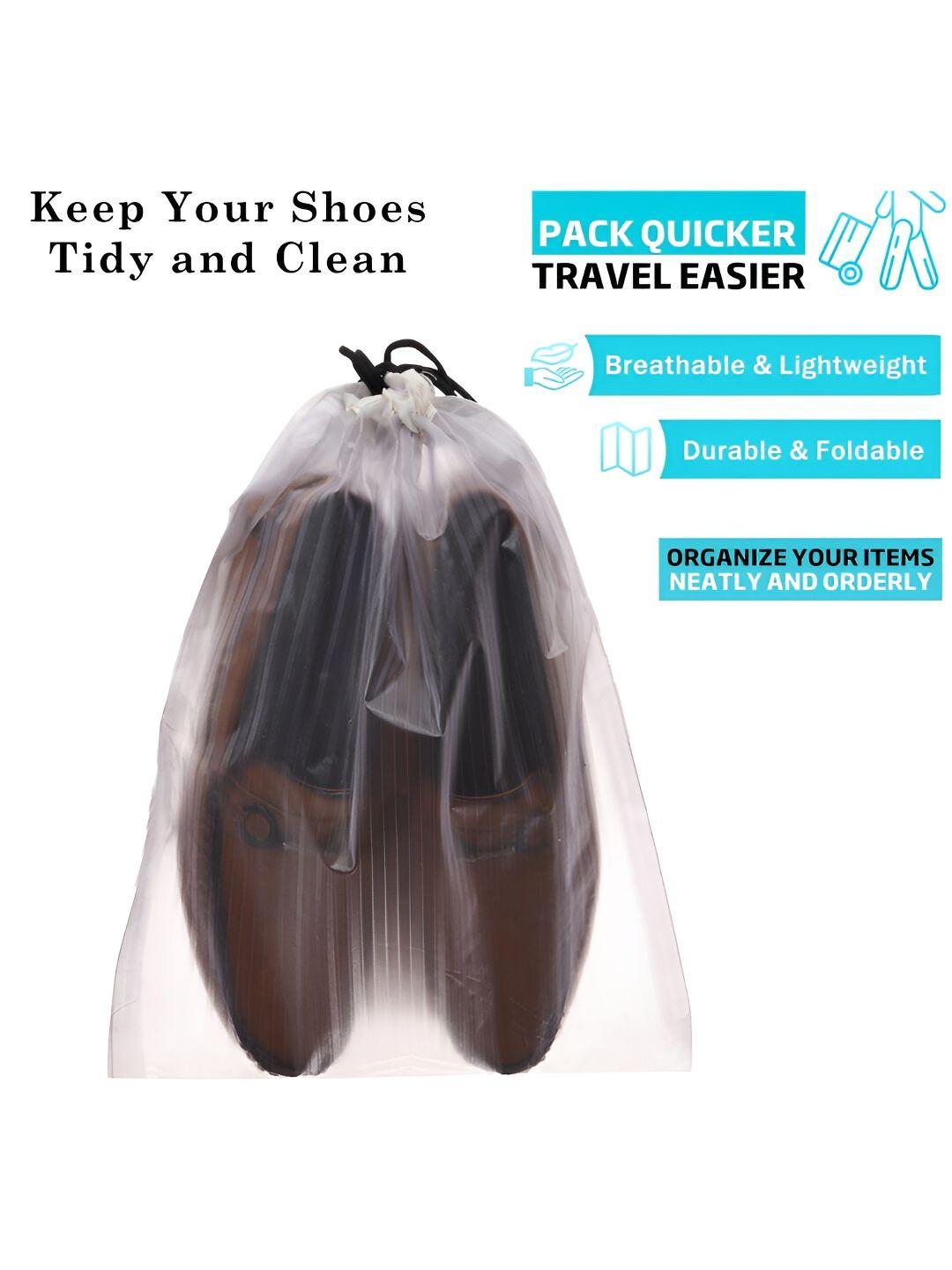 kuber industries transparent & black set of 12 printed shoe cover