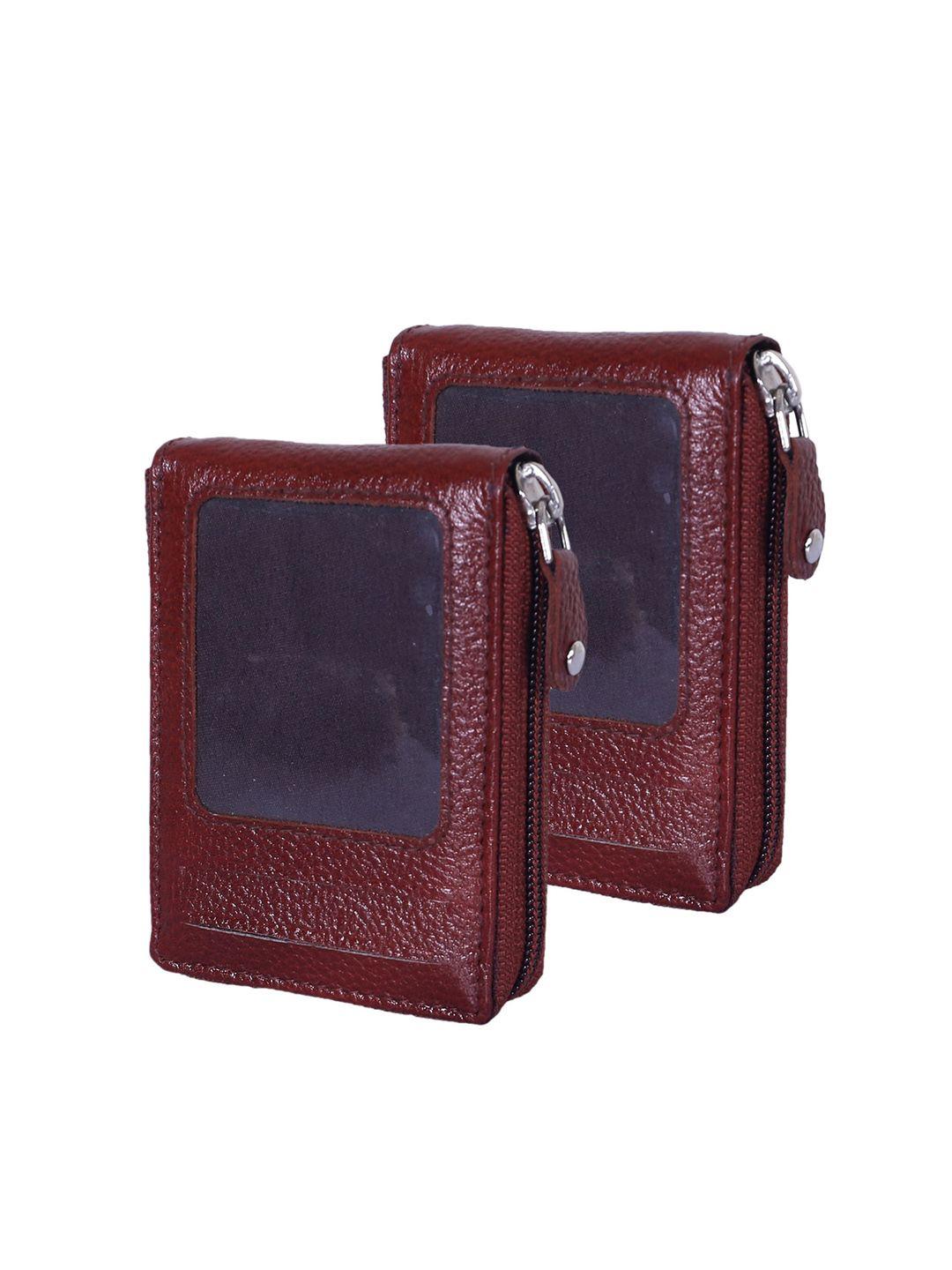 kuber industries unisex set of 2 leather card holders