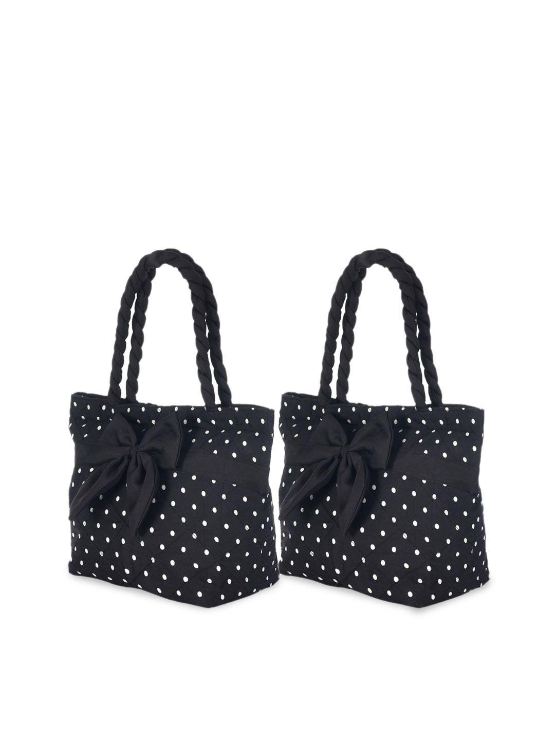 kuber industries women black geometric printed swagger shoulder bag with bow detail