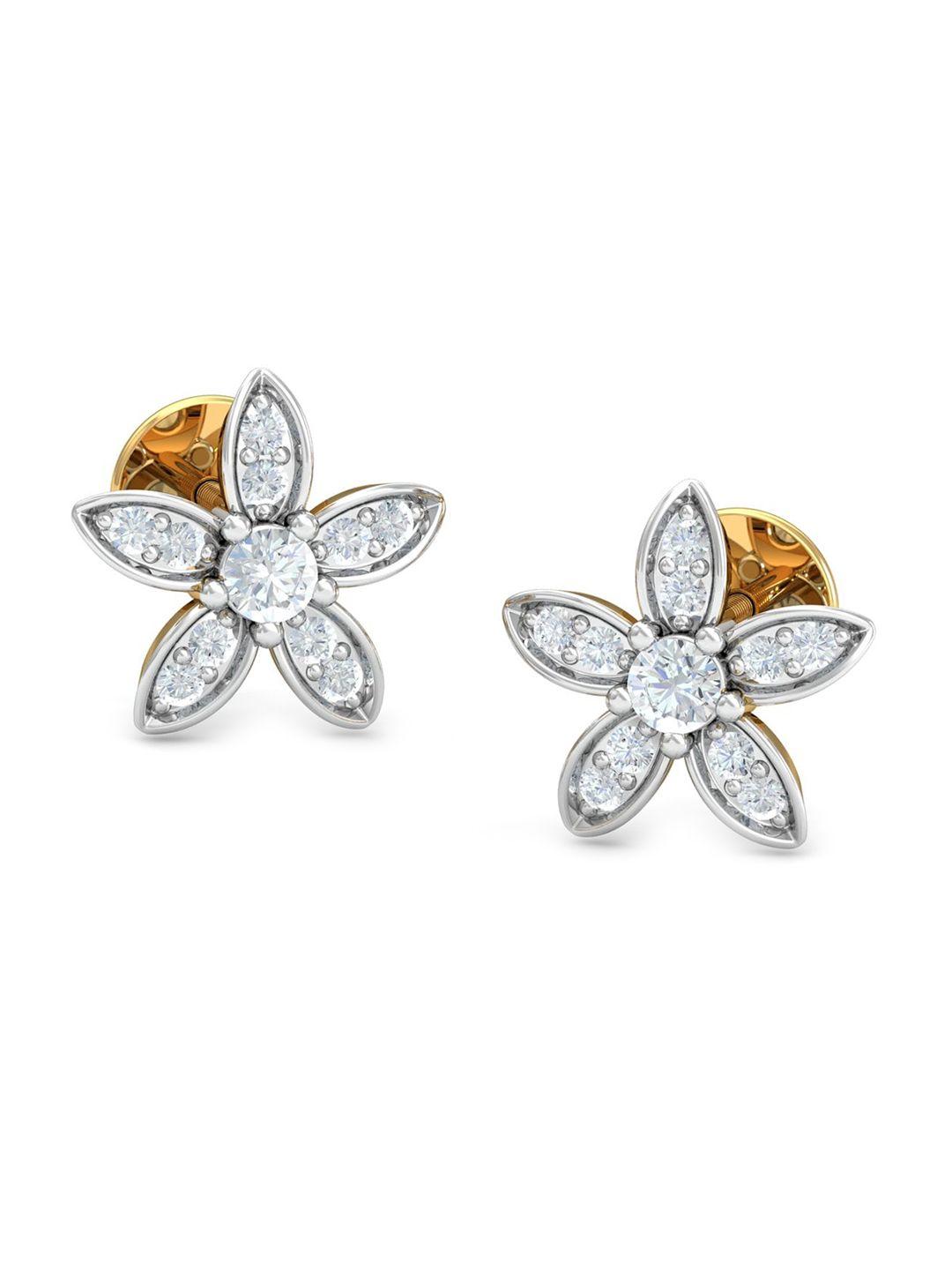 kuberbox 18k gold diamond studded earrings - 1.76g