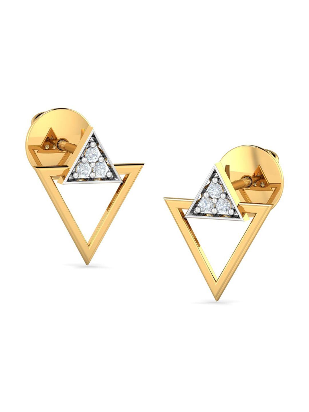 kuberbox 18kt gold diamond stud earrings- 1.53 gm