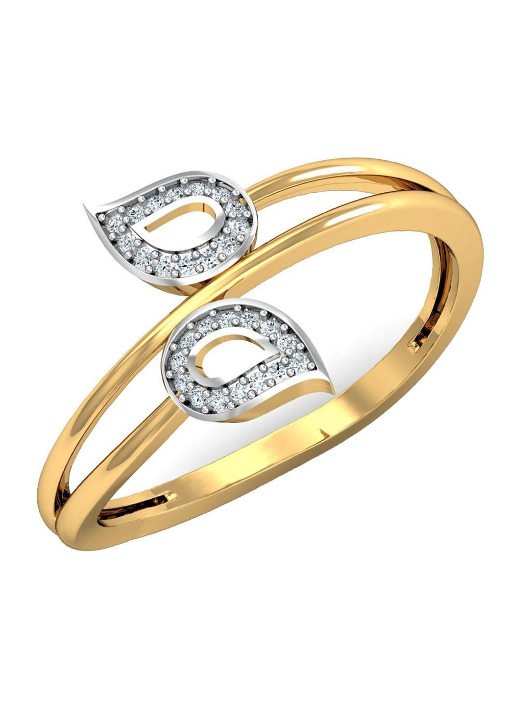 kuberbox 18kt gold diamond studded ring-1.7gm