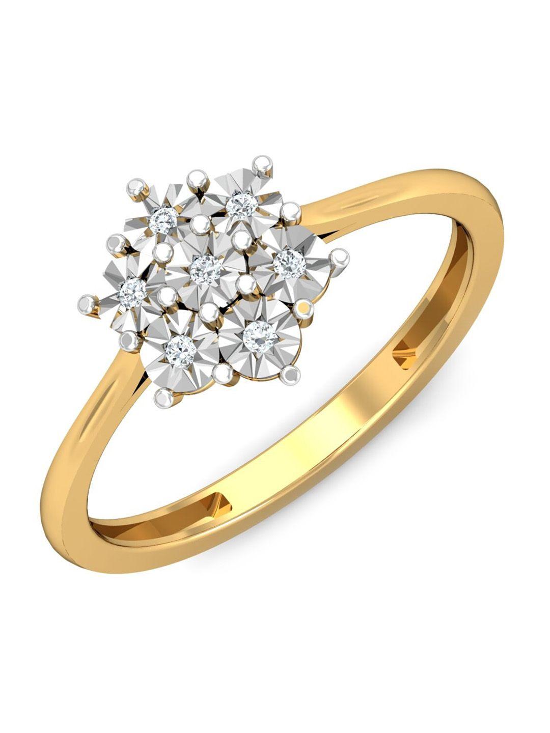 kuberbox 18kt gold diamond studded ring-2.04gm