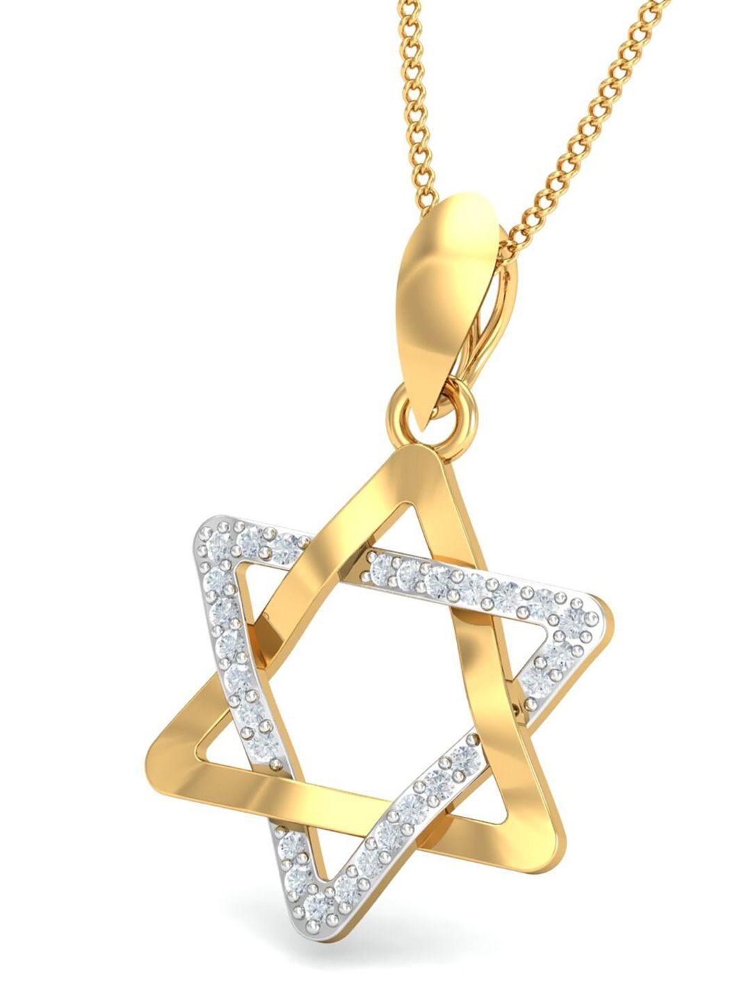 kuberbox 18kt gold diamond-studded tara dual-tone pendant-1.53gm
