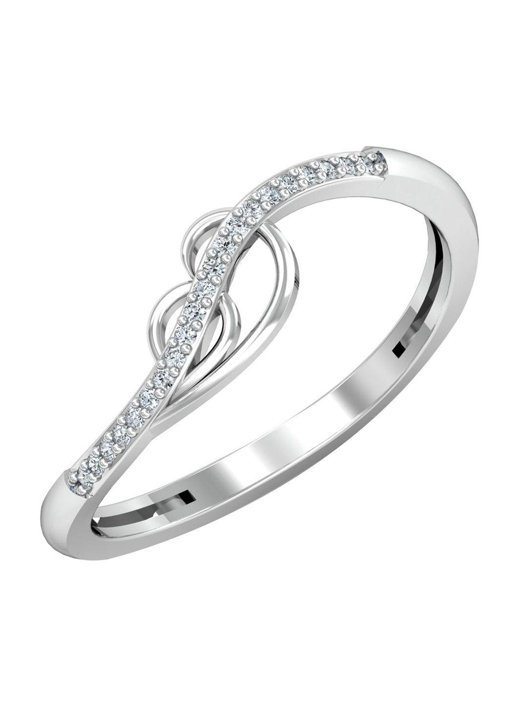 kuberbox 18kt white gold diamond studded ring-1.53gm