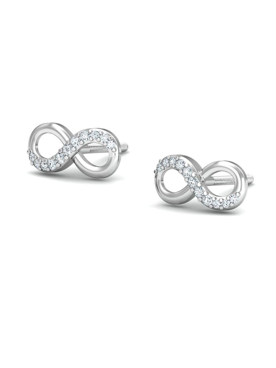 kuberbox 18kt white gold diamond-studded earrings - 1.11gm