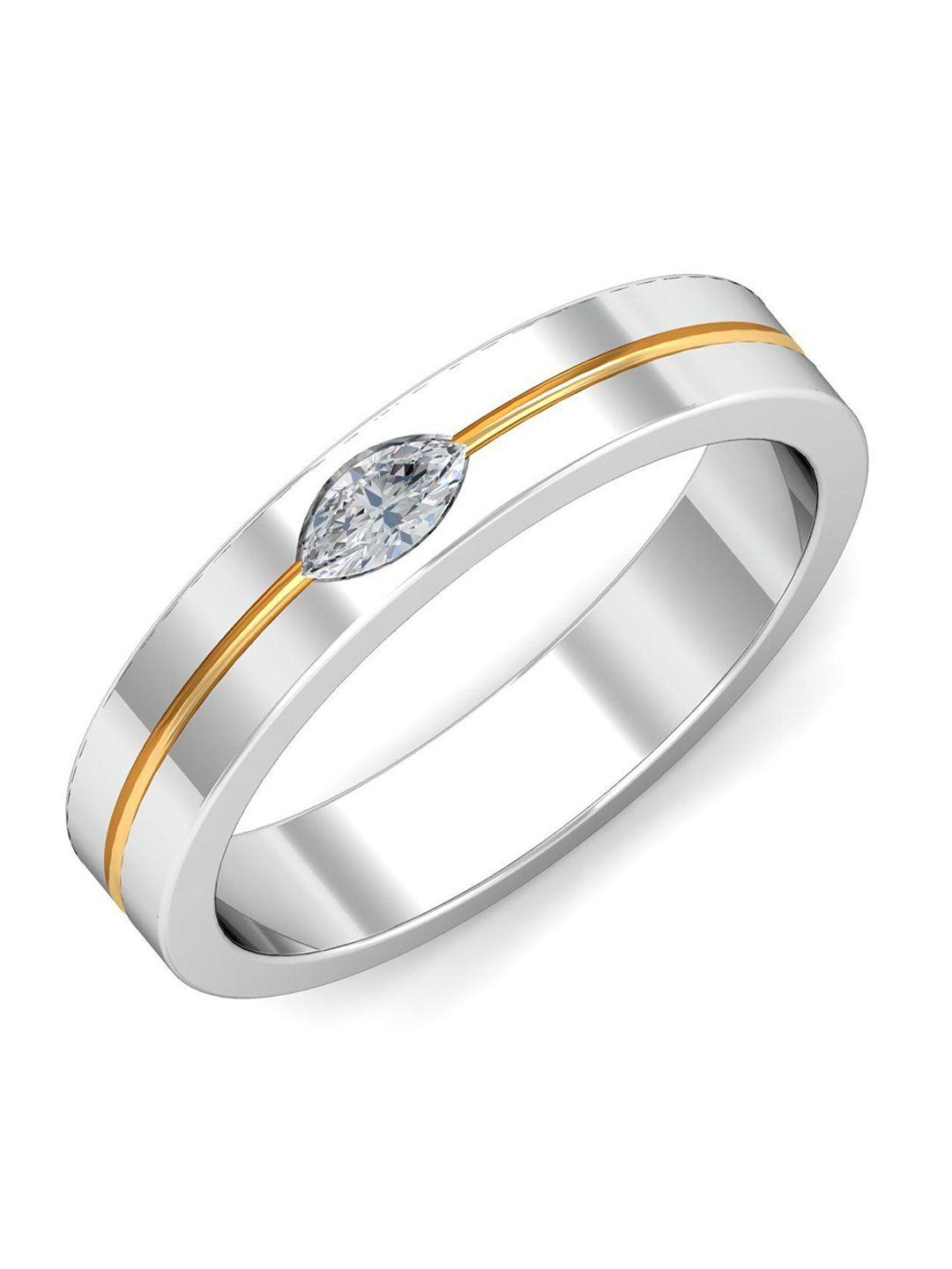 kuberbox angel couple band 18kt white gold diamond-studded ring- 5.29gm