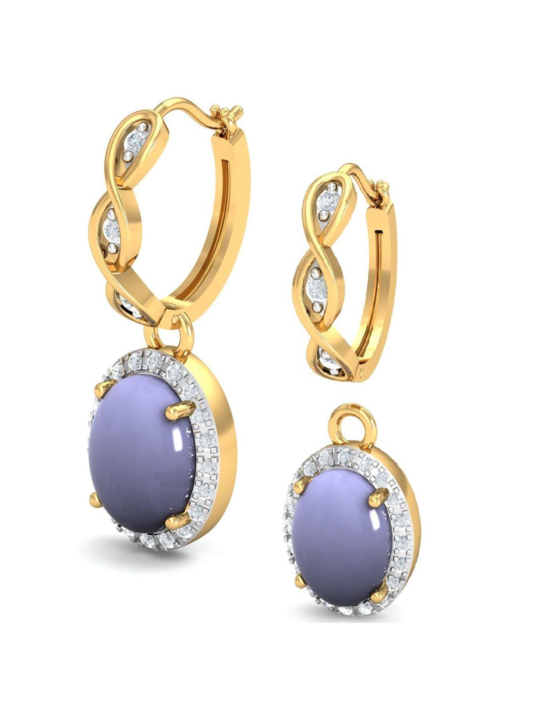 kuberbox anouk 18kt gold diamond-studded detachable opal hoops earrings-2.43gm