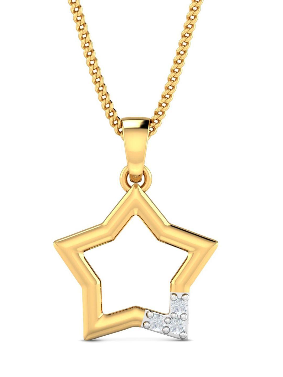 kuberbox antonina star 18kt antonina star diamond-studded pendant-0.64 gm