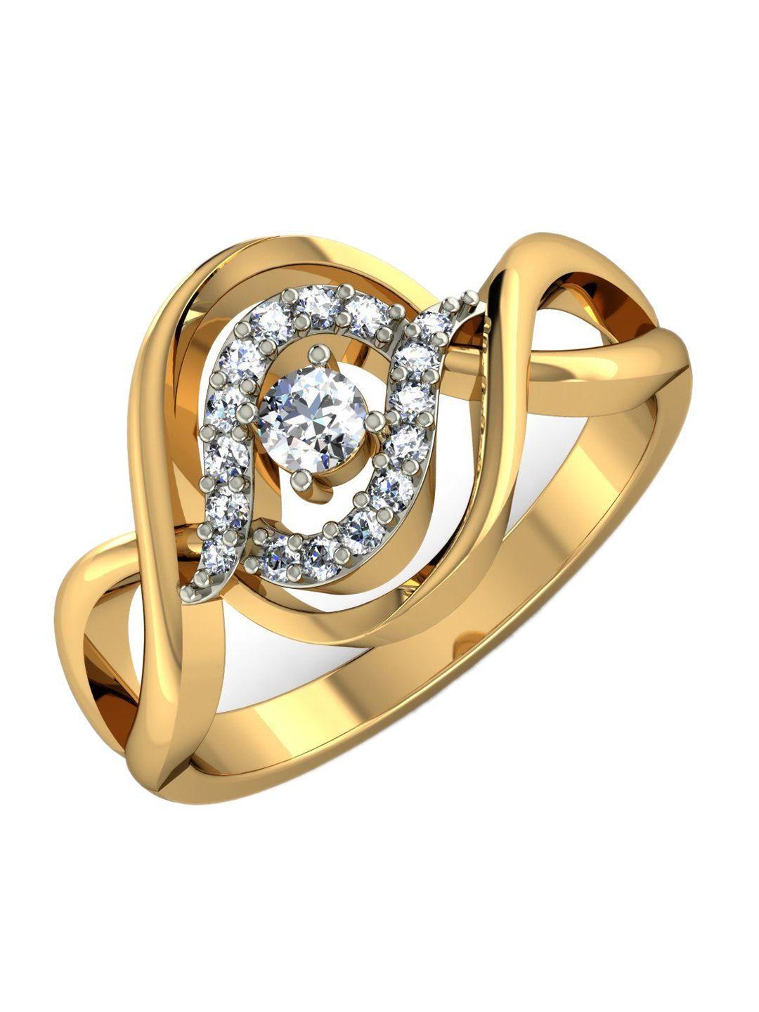 kuberbox aspire 18kt gold diamond-studded ring- 5.1 gm