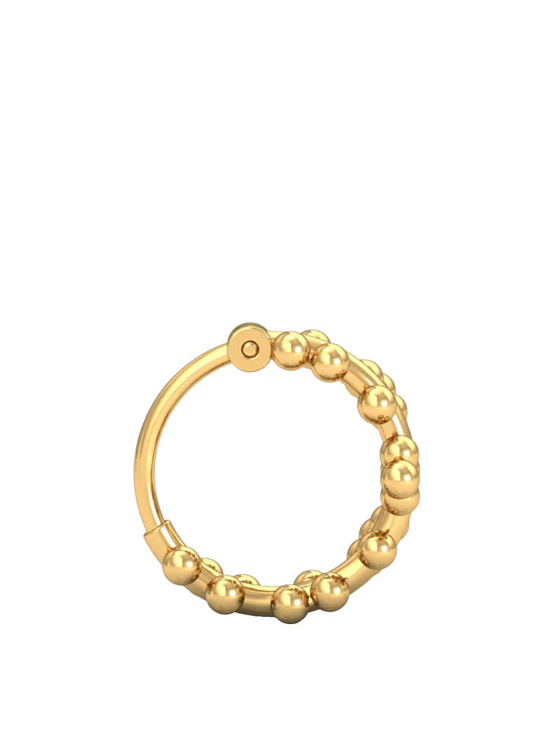 kuberbox bubbles 18kt gold nose ring-0.72gm