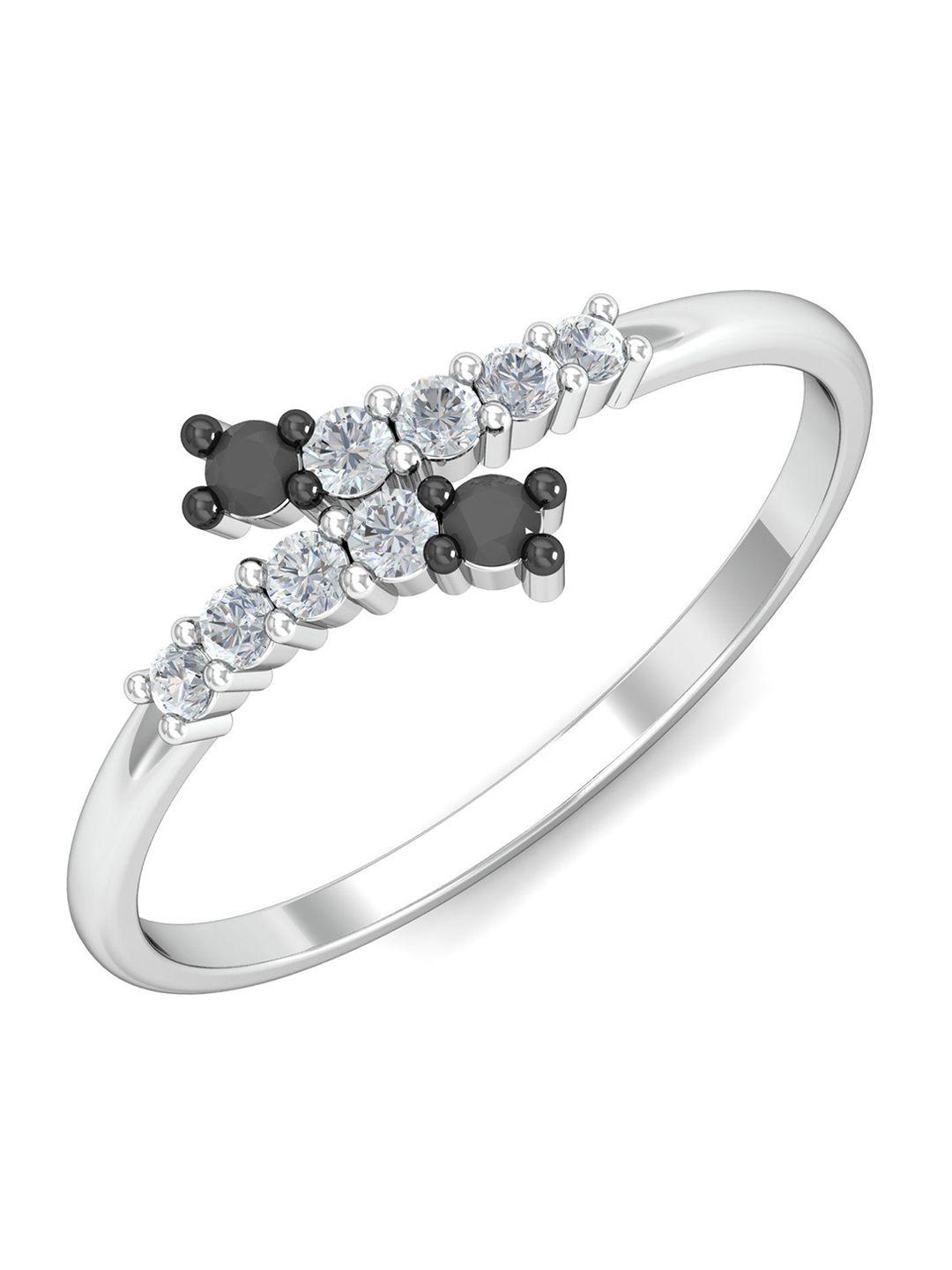 kuberbox dillon spinel 18kt white gold diamond-studded & spinel ring -1.85gm