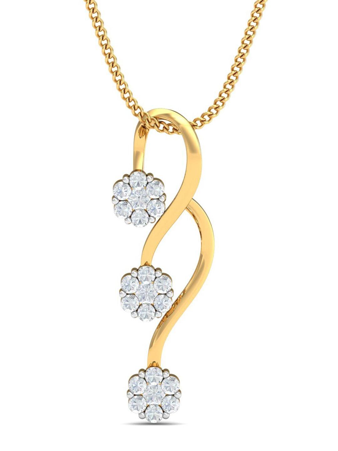 kuberbox exotic solitaire 18kt gold diamond studded pendant-0.86gm