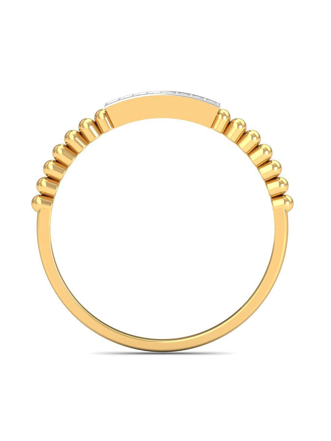 kuberbox gila bar 18kt gold diamond-studded ring - 1.27 gm