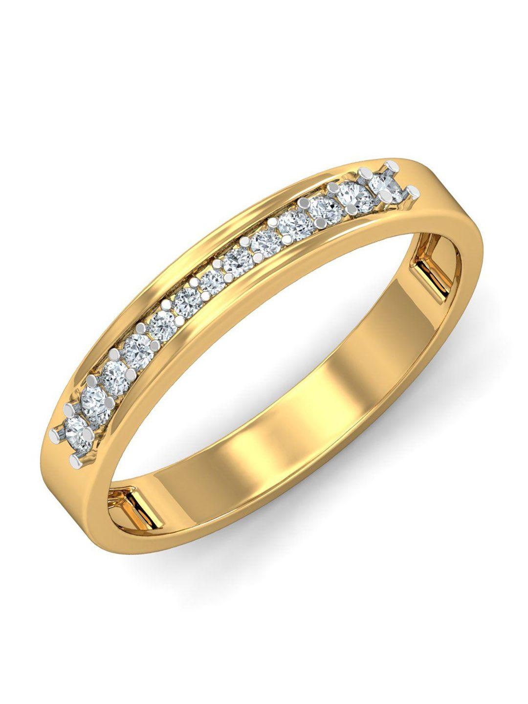 kuberbox kehri 18kt gold diamond-studded couple band ring-1.92gm