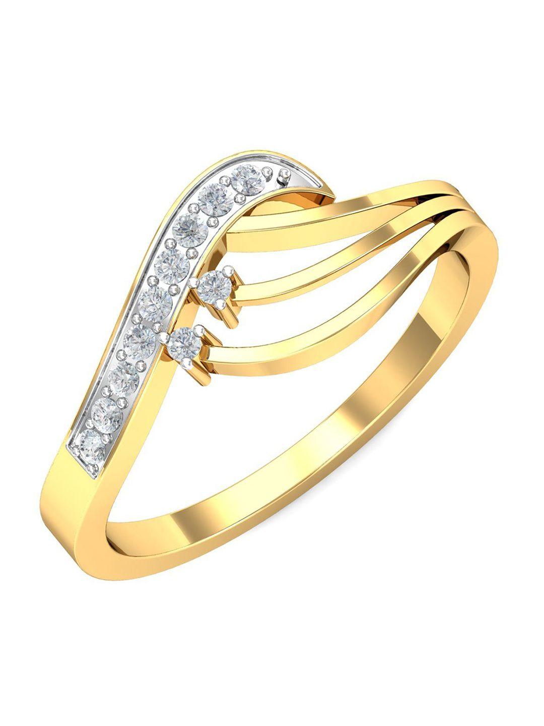kuberbox lissa 18kt gold diamond-studded ring - 2.25gm