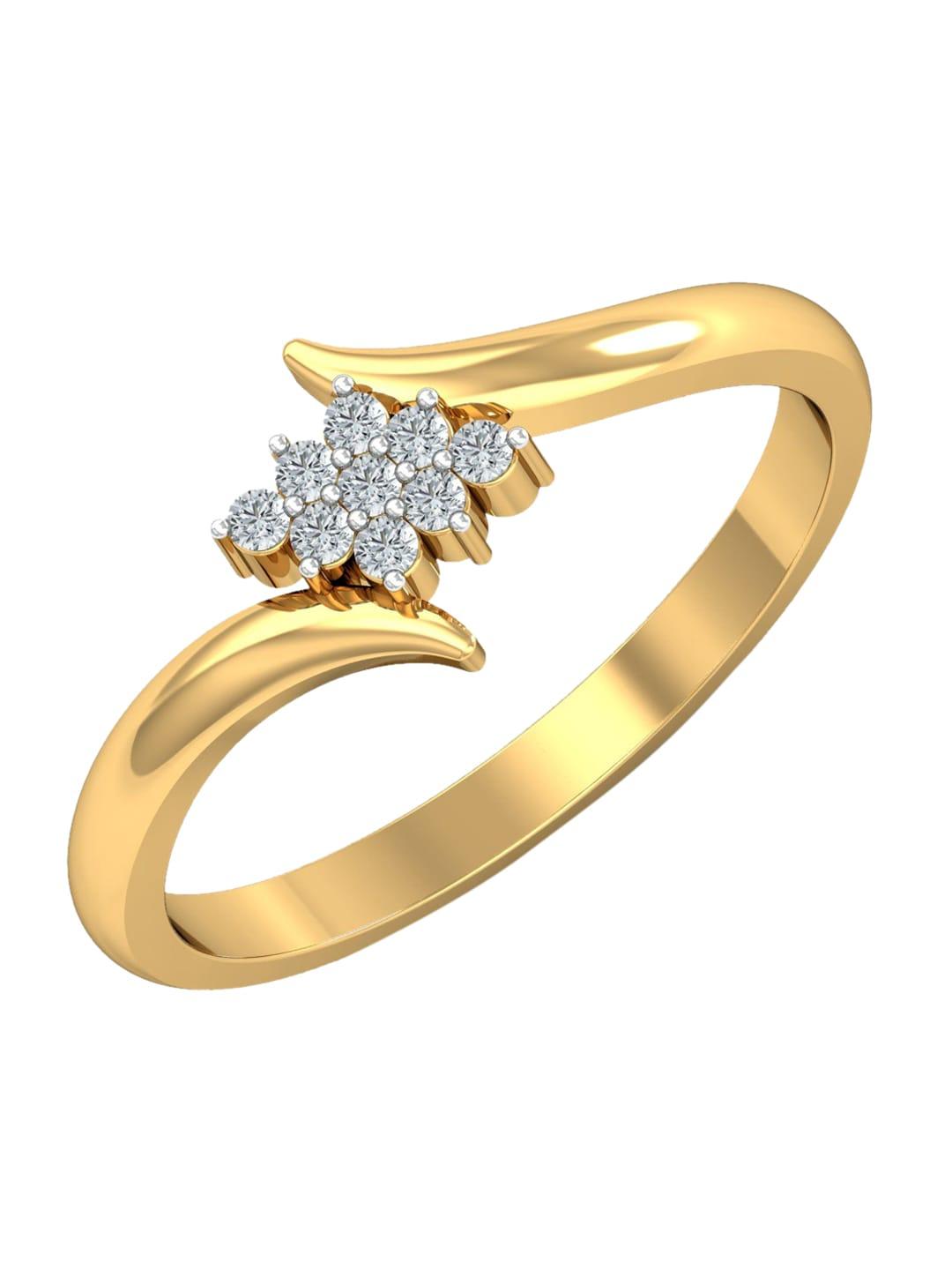 kuberbox love lusture 18kt gold diamond-studded finger ring-2.79gm