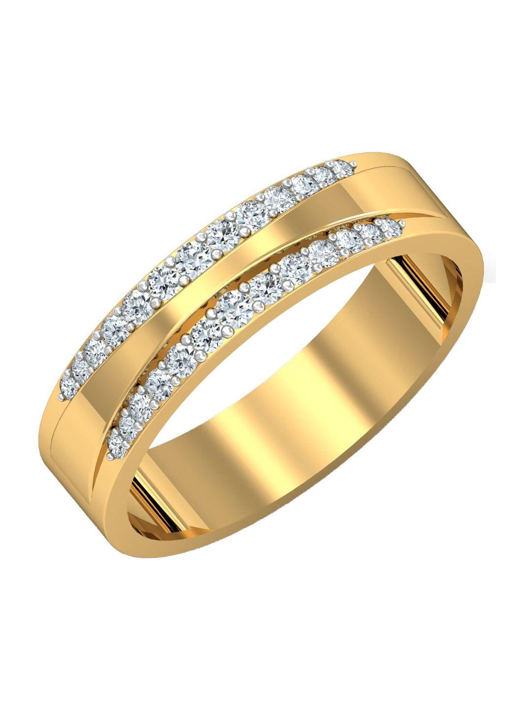 kuberbox men kehri 18kt gold diamond studded ring - 3.52gm