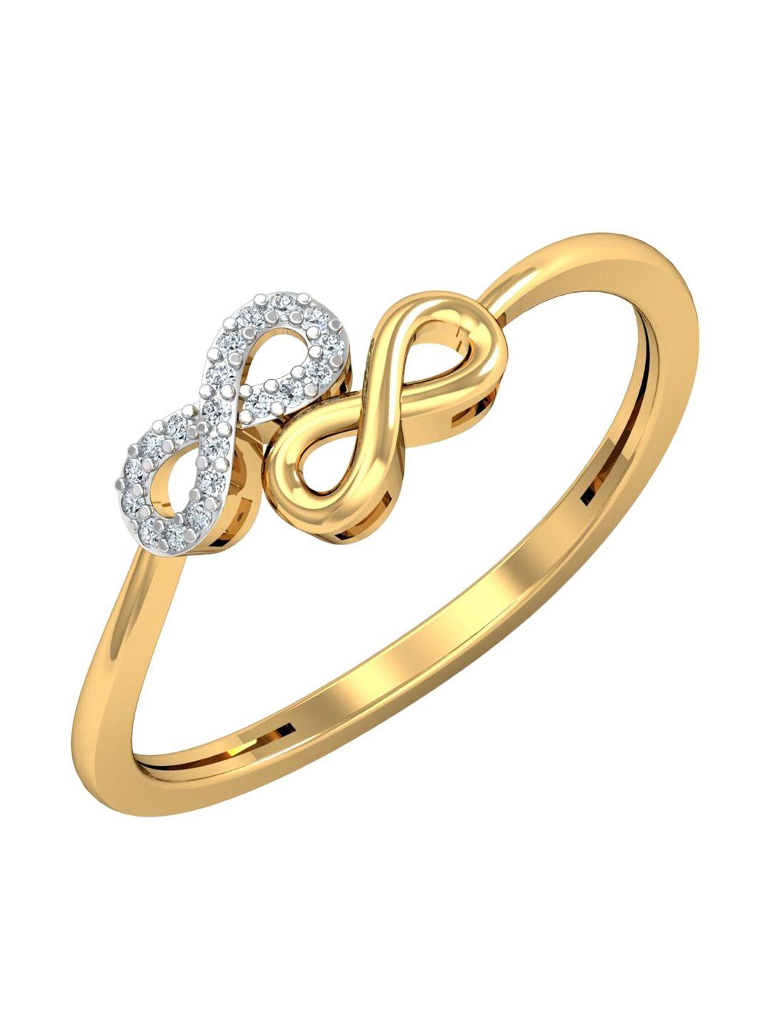 kuberbox 18kt gold diamond studded ring-1.19gm