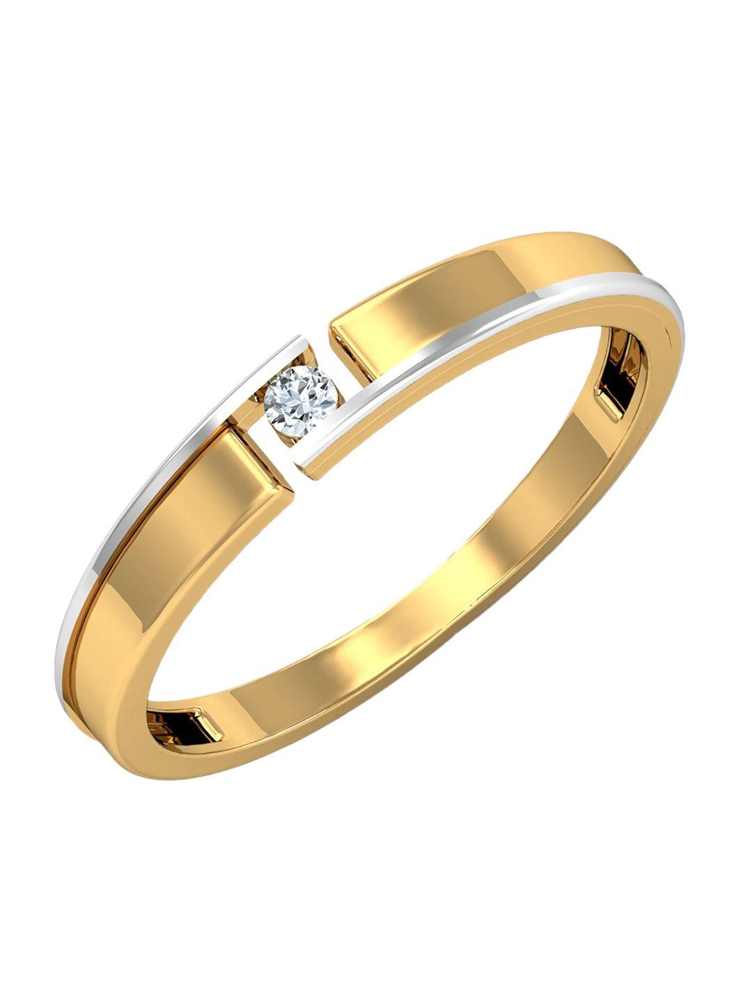 kuberbox 18kt gold diamond studded ring-1.36gm