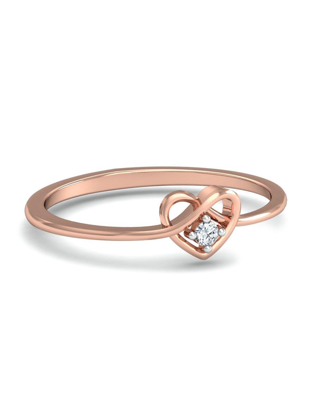 kuberbox 18kt rose gold diamond studded ring-1.11gm