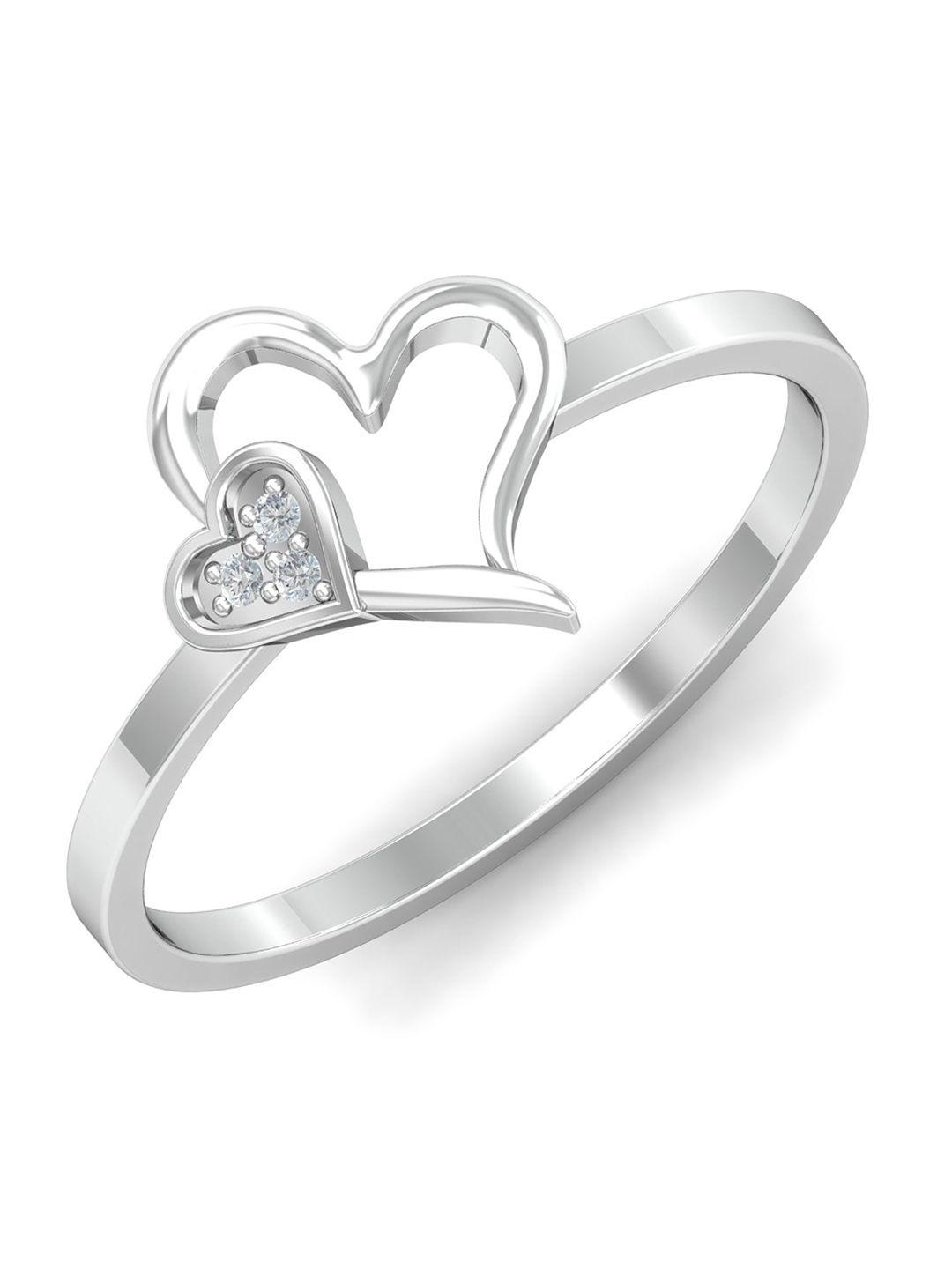 kuberbox charming love 18kt white gold diamond ring-1.55gm