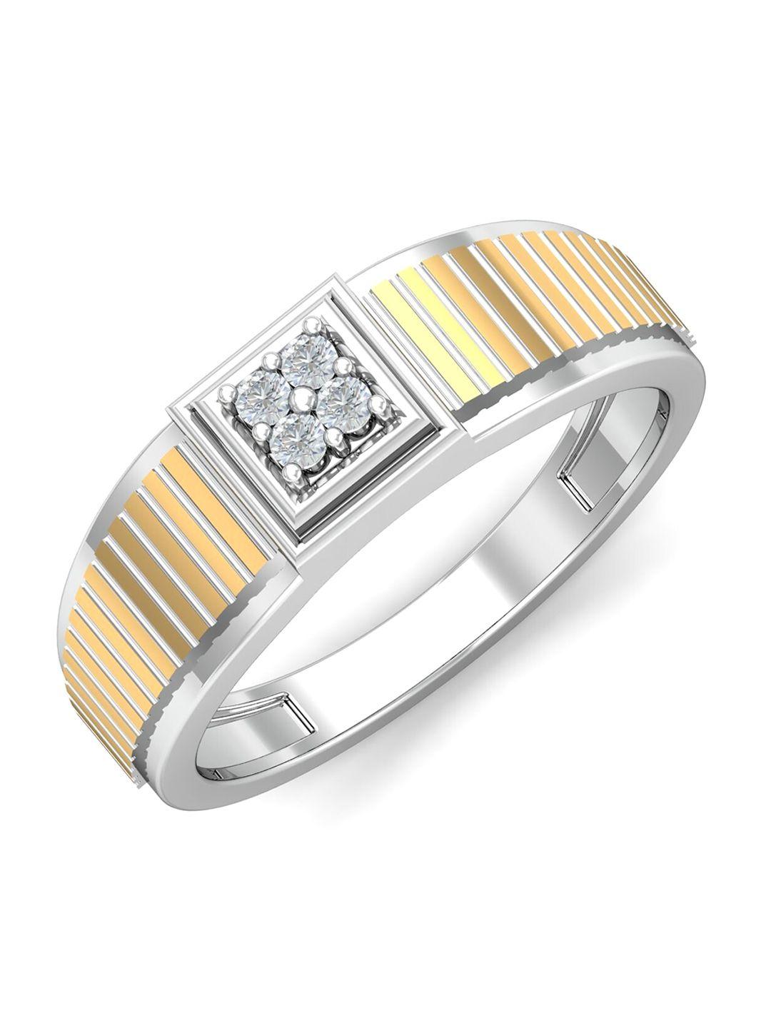 kuberbox emeka men 18kt white gold diamond -studded ring -5.42gm