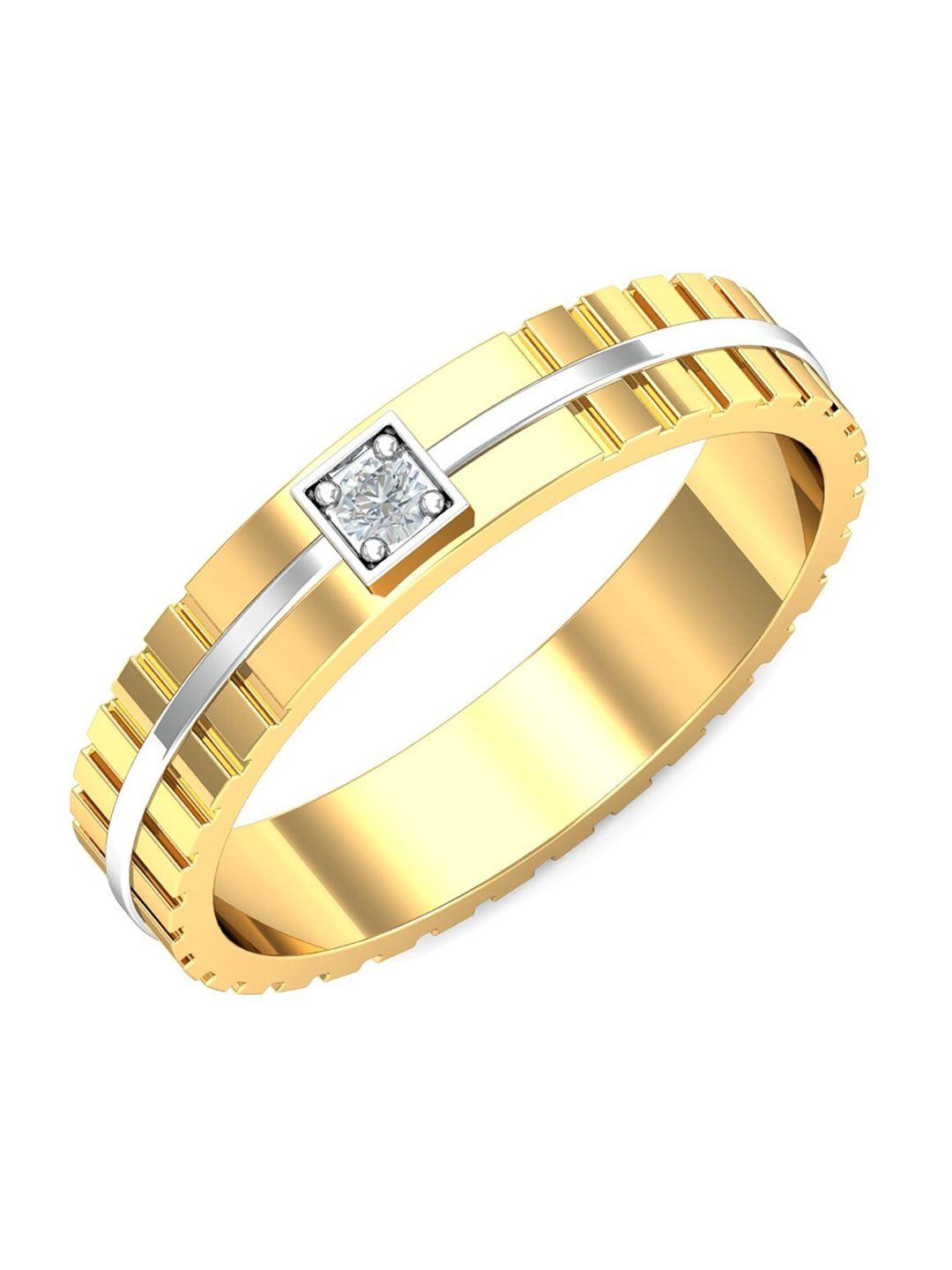 kuberbox hercules men 18kt gold diamond-studded ring - 3.68 gm
