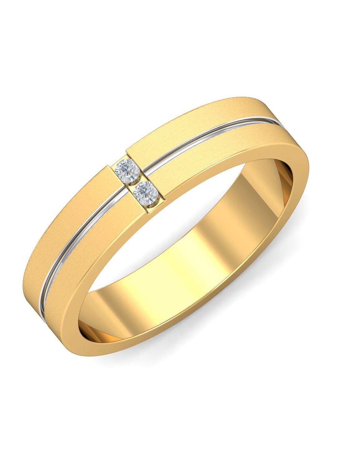 kuberbox men 18 kt gold diamond-studded finger ring - 7.13 gm